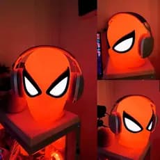 Luminária 3D Homem-Aranha 🕸️ Marvel – Decoração Geek para Setup Quarto Gamer Spiderman