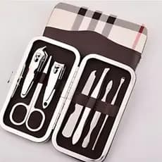kit manicure 7 peças, aço inoxidável com cortador de unha e alicate de unha (Envio imediato)