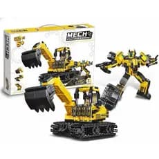 Blocos De Montar Mecânicos Robô, Carro E Escavadeira Estilo LEGO Com +460 Peças