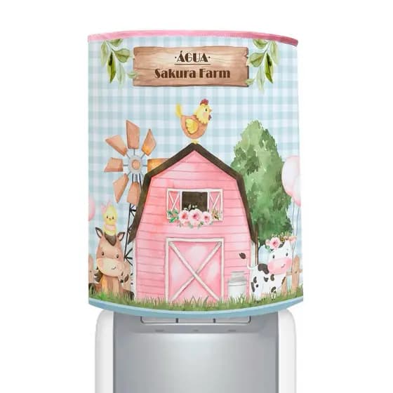 Capa para galão de água 20L rosa farm