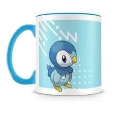 Xícara Gamer  Desenho Jogo Pokémon Piplup Azul