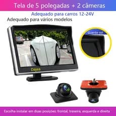 Dajea {tela de 5 polegadas + 2 câmeras} Universal 12V-24V, adequado para diversos modelos de carros, sistema de exibição
