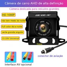 Dajea{Câmara AHD 1080P} Resolução 1080P de alta definição, ampla faixa de tensão de 12-24V, adequada para caminhões, sem