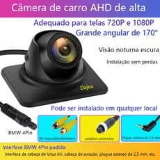 Dajea  {Câmera Grande Angular AHD 720P/1080P}  Lente grande angular de 170°, ideal para câmeras veiculares/telas Android