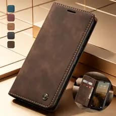 Capa De Couro Flip Para Samsung Galaxy S26 Ultra S26+ S20 S21 S22 S23 S24 S25 Ultra Plus FE Carteira Cartão