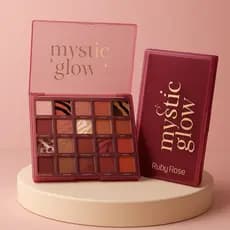 Paleta de Sombra Ruby Rose Mystic Glow 18 Tons Alta Pigmentação e Fixação