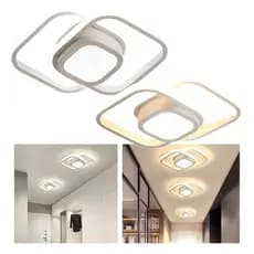 Luminária Moderna Plafon Sobrepor Quadrado Luz 3/1 Dourado