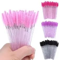 Kit 100/300/500 Escovinhas com glitter Limpeza Manutenção de CILIOS Salão Studio Clinica Estetica