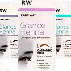 Henna Rare Way Glance Diversas cores Sobrancelhas E SÓ FIXADOR Profissional Longa Duração 3,5 grs