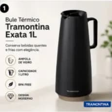 Garrafa Termica Bule Exata 1 litro- TRAMONTINA Café Chá Leite Chimarrão Bebidas Quentes e Frias