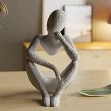 Escultura Decorativa “Pensador Minimalista” – Arte Moderna para Sala, Escritório ou Estante