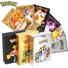 Kit 55 Cartas Pokémon Charizard – Cards Ouro Prata Preto TCG Cartinhas Coleção