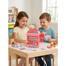 Caixa Registradora Infantil Sorveteria Rosa Com Luz E Som Brinquedo Menina Completa