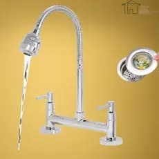Torneira Misturador Gourmet Flexível Mesa Luxo Cozinha Metal