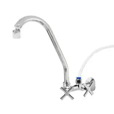 Torneira Cozinha Parede Bica Movel Com Arejador e Saida Para Purificador Soft 3/8 Engate Rápido Metal