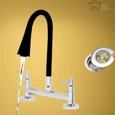 Torneira Cozinha Luxo Bancada Torneira Misturador Tubo Gourmet Flexivel Preta