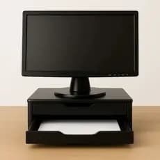 Suporte Para Monitor Mesa 2 Gavetas Ergonômico Escritório
