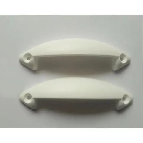Puxador Branco Para Cama Box / Baú / Portas / Armários / Móveis - Alça Plástica (PAR)