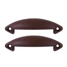 Puxador Marrom Para Cama Box / Baú / Portas / Armários / Móveis - Alça Plástica (PAR)