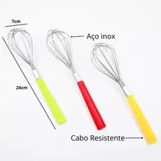 Batedor De Ovos Claras Aço Inox Manual Fouet Fue Mixer