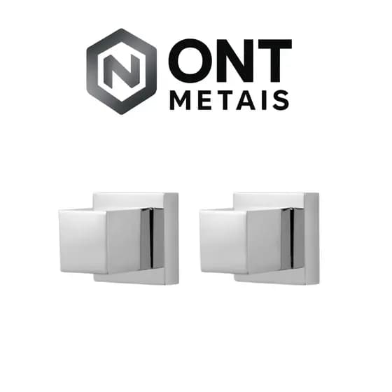 KIT 2 Acabamentos Quadrado De Metal Para Registro Chuveiro Pressão Gaveta Deca Docol Cromado