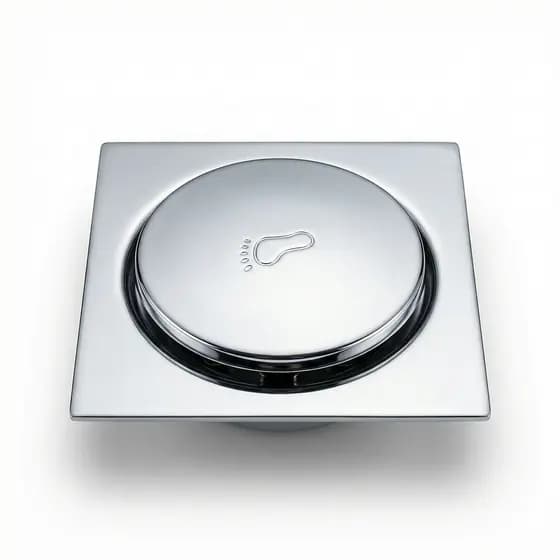 Ralo Click Inox  10x10 Cromado Clique Clic Pop Up Inteligente Banheiro Lavabo Veda Cheiro Elegante