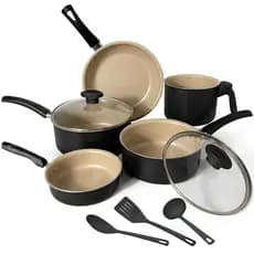 Jogo de Panelas 8 Peças Conjunto Kit Teflon Antiaderente Frigideira Caçarola