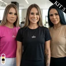 Kit 3 Camisetas Femininas Dry Fit Academia Fitness Treino Corrida Leve Confortável Respirável
