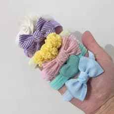 Kit 6 Faixinhas para Bebê | Laços para Recém- Nascida | Saida de Maternidade