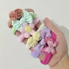 Kit 6 Faixinhas para Bebê | Laços para Recém- Nascida | Saida de Maternidade