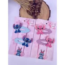 Tic Tac Infantil Stitch Angel | Presilha de Cabelo para Menina | Acessório de cabelo