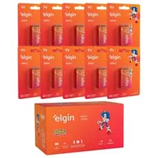 Pilhas 9v Zinco Carvão Elgin Kit 3 a 10 Cartelas Brinquedos Violão Monte o seu Kit