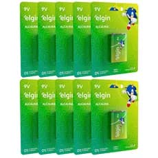 Pilhas Alcalina 9V Elgin Kit 2 a 10 Cartelas Brinquedos Violão Monte o seu Kit