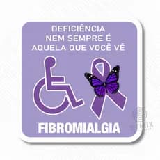 Adesivo Símbolo Fibromialgia Identificação Carro.