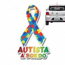 Adesivo Automotivo Símbolo Autismo Laço Autista a Bordo