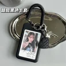 3 Polegada Foto Titular Do Cartão ID Crachá Mangas Protetoras Claro Capa Photocards Chaveiro Porta-Cartões Com