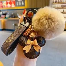 Luxo Mickey Couro Chaveiro Carro Feminino ins Bonito Pingente Anel Presente De Aniversário Do Feriado