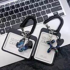 Porta-Cartões Fotográficos Kpop Fofo Star Wave Photocard Chaveiro Preto