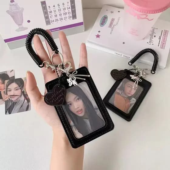Porta-Cartões Fotográficos Kpop , De Crédito Idol Photo Display Organizador Com Pingente De Mola Chaveiro Estojo Para Ca