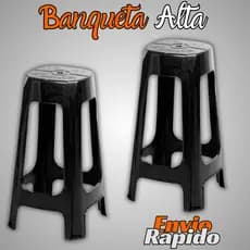 2 X Banqueta Reforçada Alta Plástico Banco Plastico Resistente Alto Balcão Cozinha Área Externa