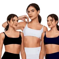 Kit Com 3 Tops Alça X Feminino Fitness Academia Básico Liso