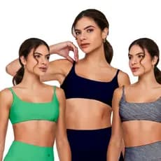 Kit 3 Tops Faixa MARINHO/VERDE/MESCLA Treino costas