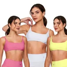Kit 3 Tops Faixa BRANCO/ROSE/AMARELO Treino costas