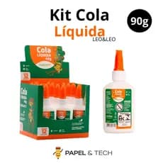 Cola Líquida Leo&Leo 90g Kit 3 ou 6 Unidades Lavável Não Tóxica