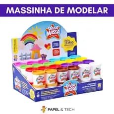 Kit Massinha de Modelar Divermassa Infantil Escolar Cores Sortidas