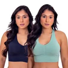 Kit 2 Top Sem Bojo Academia Fitness Feminino Microfibra Sutiã Sustentação Confortável Dia Dia Moda