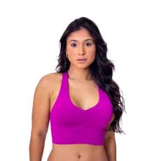 Top Fitness Sustentação Microfibra Sem Bojo Sutiã Academia Caminhada Treino Confortável Cropped Moda Feminina