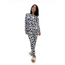 Pijama Feminino Longo Inverno Conjunto Frio Calça e Manga Longa Malha Macia Quentinho Estampado Vários Modelos P ao GG