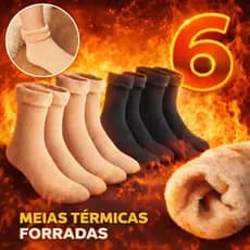 Pares de Meias Térmica Grossa Quente Inverno Frio Neve Forrada Pelo Peluciada Unissex Quentinha