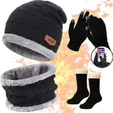 Conjunto Inverno Touca de Frio + Cachecol Gola Forrada + Luva - Masculina e Feminina Cachecol Echarpe